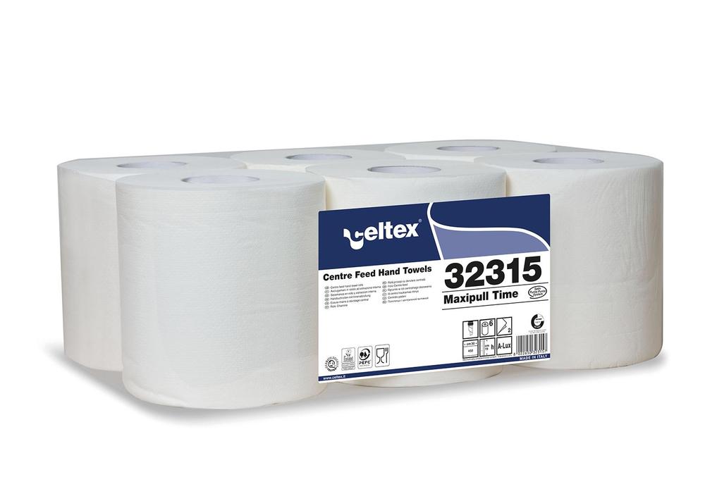 Celtex Maxi Pull Time Papírové ručníky v roli maxi pull time 2 vrstvy bílá bal. 6 ks
