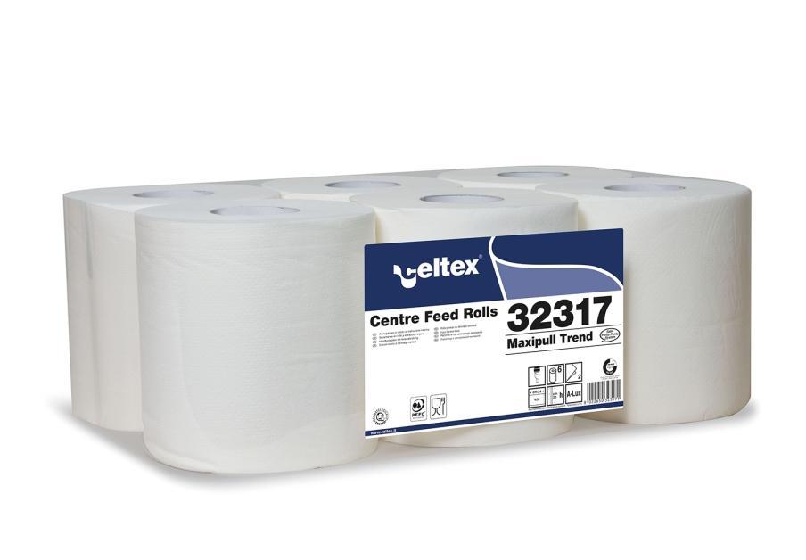 Celtex papírové ručníky, 2 vrstvé, 6 rolí, 108 m návin, 32317