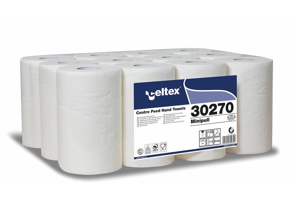 Celtex Mini Roli Lux papírové ručníky, 2 vrstvé, 12 rolí, 72 m návin, 30270