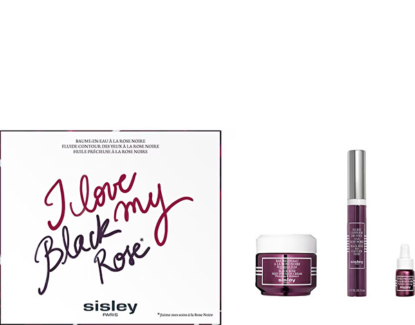 Sisley Black Rose Black Rose Skin Infusion Cream jemný omlazující krém pro intenzivní obnovení a vypnutí pleti 50 ml + Black Rose Eye Contour Fluid hydratační a vyhlazující oční krém s revitalizačním účinkem 14 ml + Black Rose Precious Face Oil vyživující